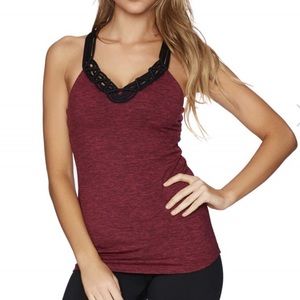 Beach Bunny In A Bind work out tank burgundy small
